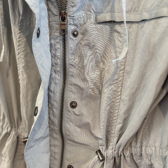 Banana Republic Women's SZ S Trench Coat Jacket Adjustable Waist Light Green - Picture 9 of 14